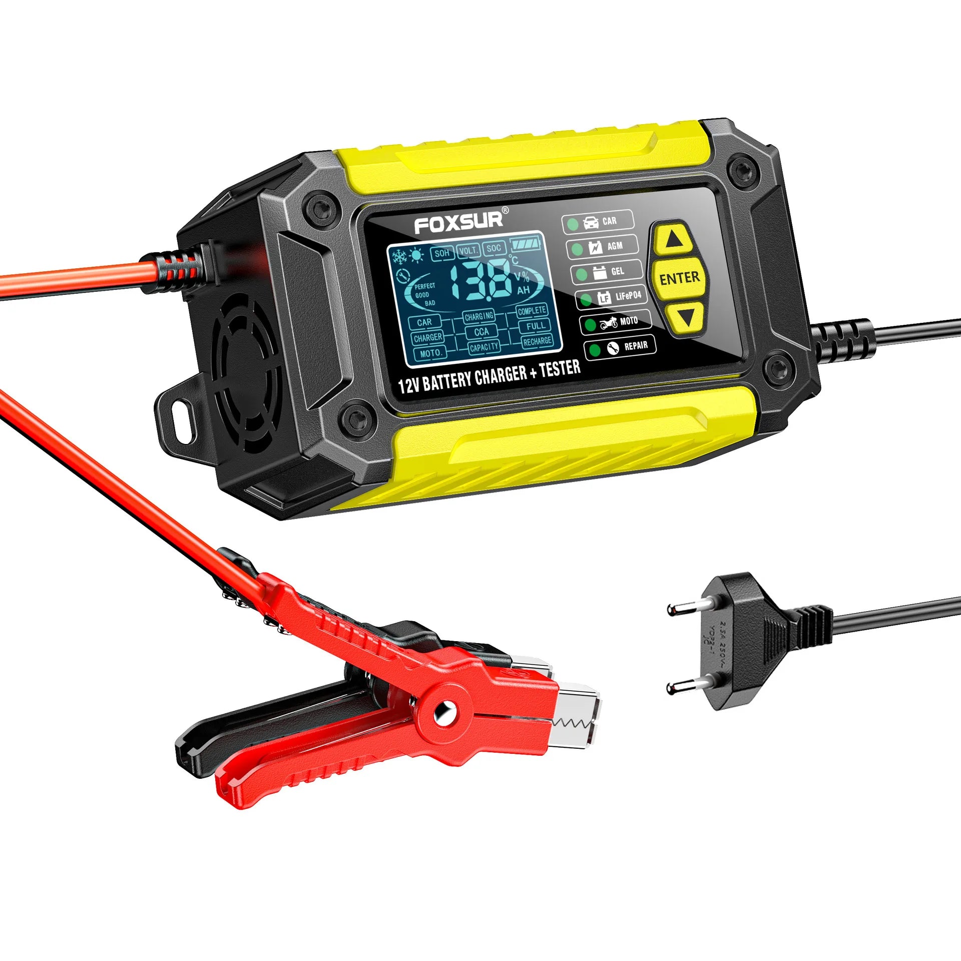 2 in 1 Smart Car Battery Charger System Tester