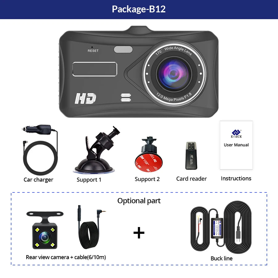 Dash Cam Camera Car HD 1080P Touch Night Vision Video Recorder