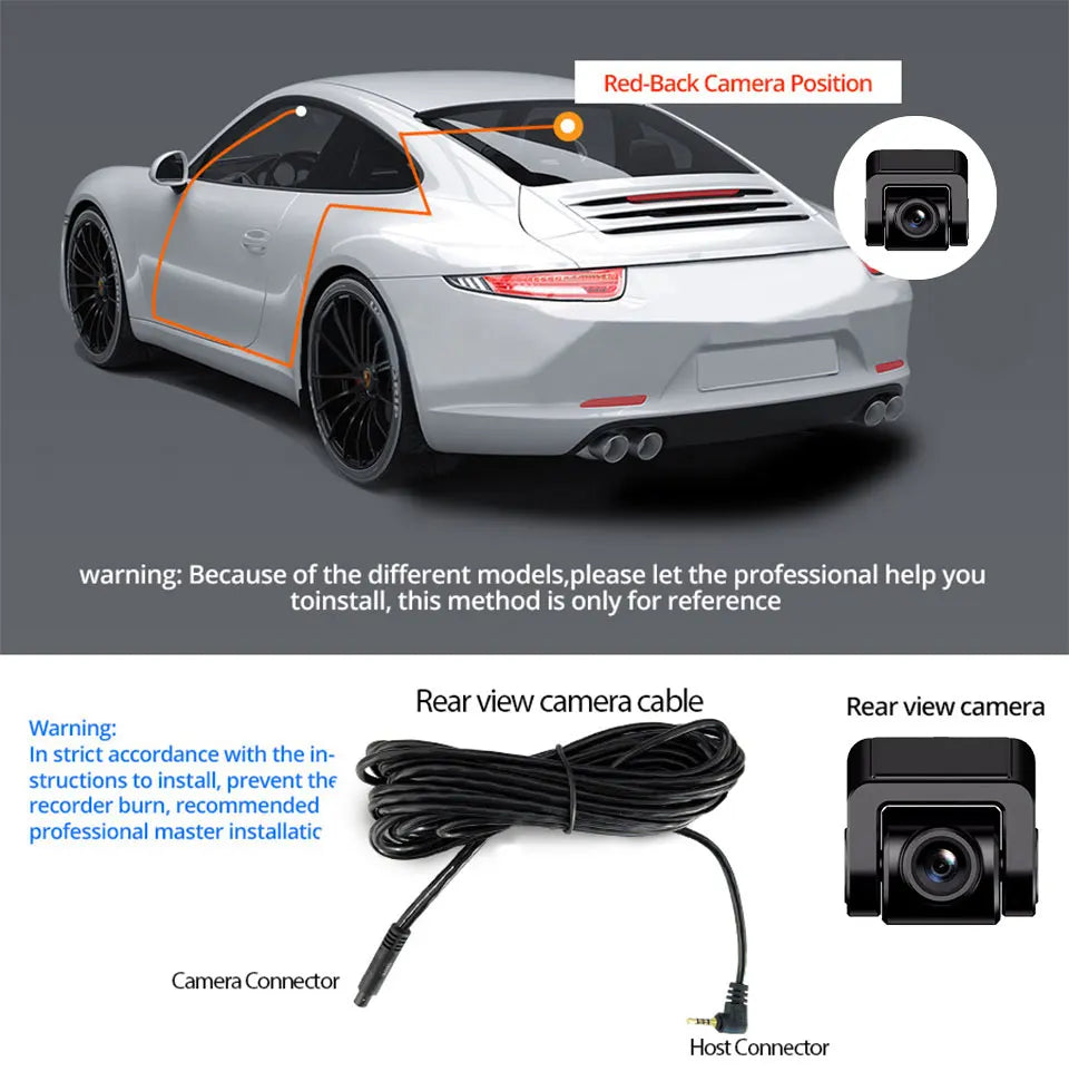 Dash Cam 4K UHD Recording Car Camera DVR Night Vision Video Recorder Built-In Wi-Fi