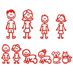 Car Stickers Interesting Family Covering The Body of Fashion Styling Decals Cartoon Creativity Personality PVC,20cm*15cm