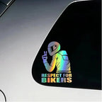 Car Stickers 3D Respect for Bikers Waterproof Removable Motorcycle Reflective Sticker Decor Car Rear Windshield Car Accessories