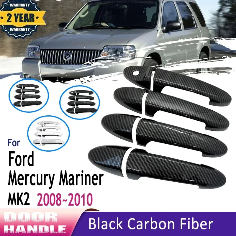 Luxurious Carbon Fiber Exterior Covers For Ford Mercury Mariner MK2 2008 2009 2010 Auto Door Handle Anti Scratch Car Accessories