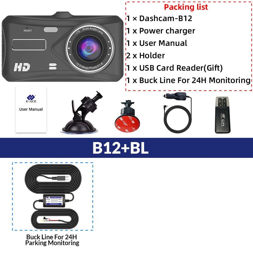 Dash Cam Camera Car HD 1080P Touch Night Vision Video Recorder