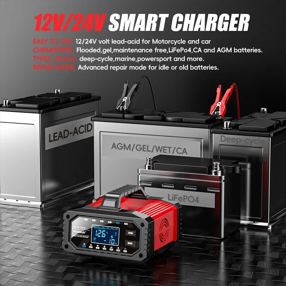 15A 12V 24V 5A Car Battery Charger