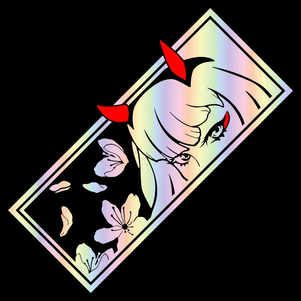 Anime Car Stickers for Bumper JDM Vinyl Decals Cute Girl Design Waterproof Holographic Auto Sticker Exterior Decor Accessories