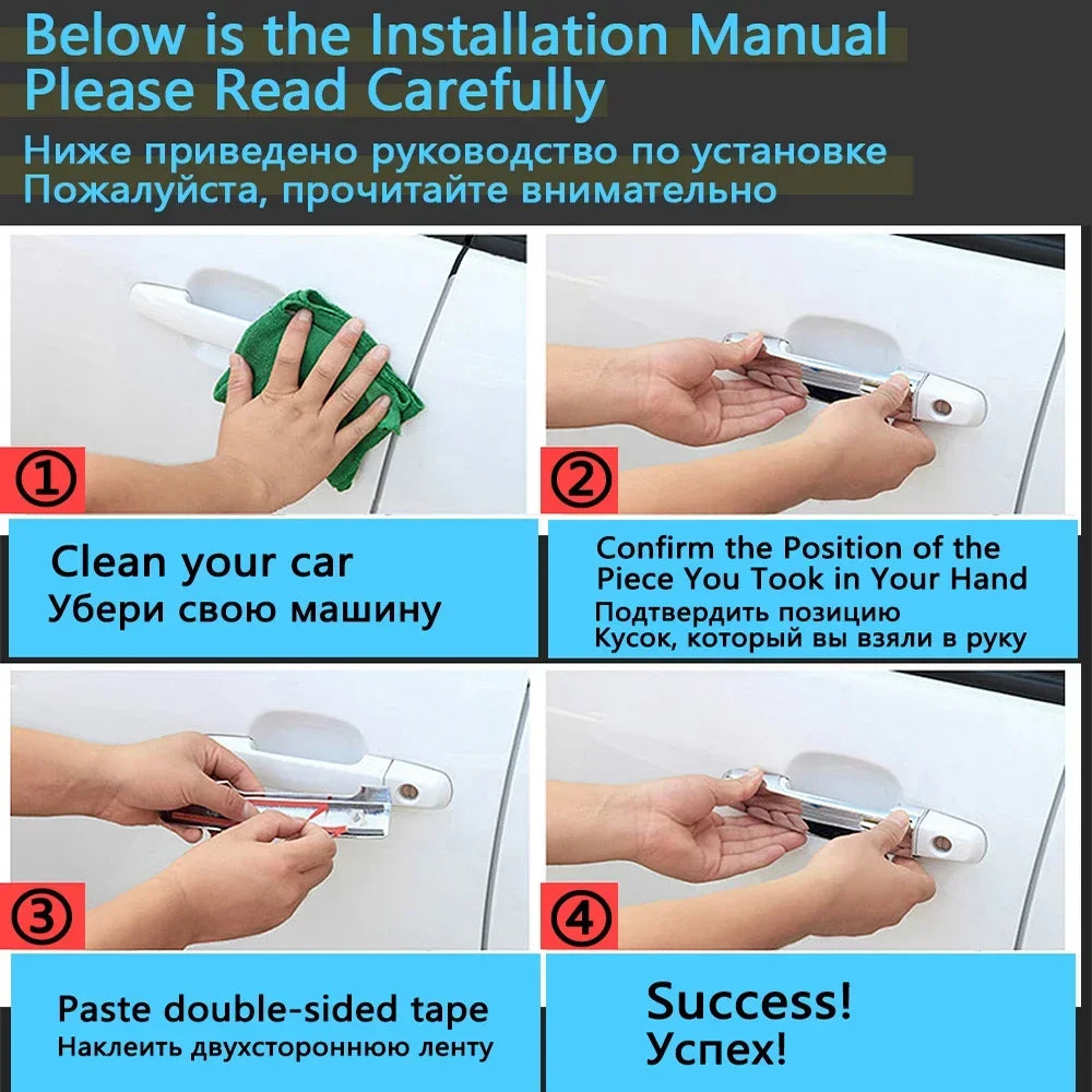 Luxurious Carbon Fiber Exterior Covers For Ford Mercury Mariner MK2 2008 2009 2010 Auto Door Handle Anti Scratch Car Accessories